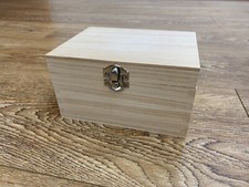 Medium Plain wooden box with hinged lid - Storage Box Chest - Keepsake Trunk