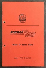 NORMAN NIPPY DE LUXE MK IV Motorcycle Spare Parts List Undated