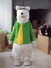 Halloween Polar Bear Mascot Costume Suits Cosplay Party Dress Adult Outfits Xma