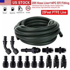 6AN 25FT Fuel Line 3/8" Steel Braided LS Swap EFI Gas Oil Injection Fuel Hose