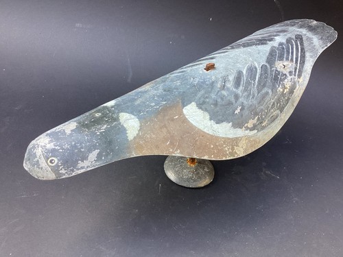 Vintage aluminium pigeon decoy - aluminium,