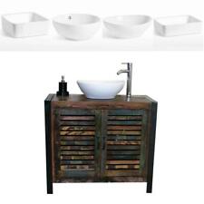 Reclaimed Wood Bathroom Vanity Unit 2 Door with White Ceramic Basin Choice A
