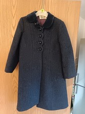 vintage emily jane harrods coat girls harris tweed navy size 5