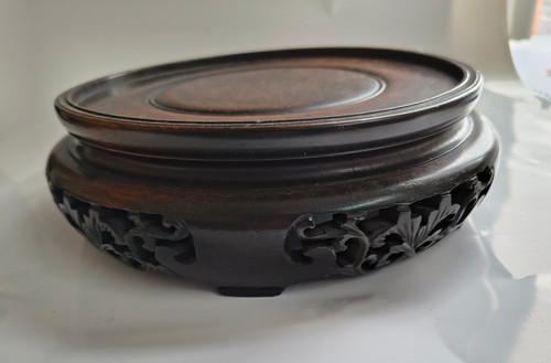 Vintage wooden vase base - base, plant