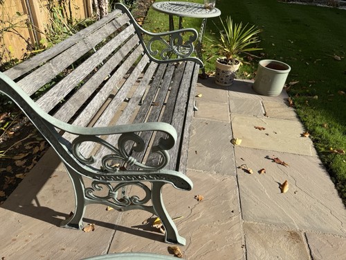 Edwardian garden bench - garden,