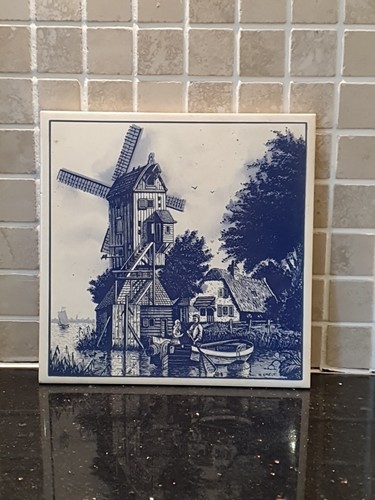 Vintage ceramic tile dutch - tile,