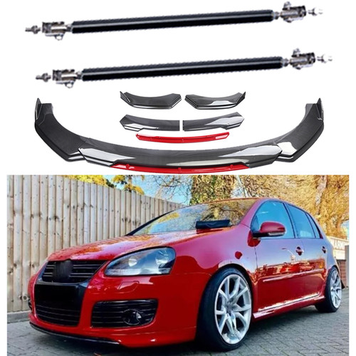 Carbon fiber red front bumper - red,