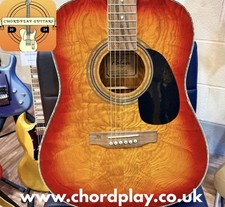 🌟STUNNING🌟 Hohner HW420G-CS Dreadnought Acoustic Guitar~ Cherry Sunburst~ 90s!