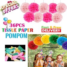 36pcs mixed tissue paper pom - mixed,