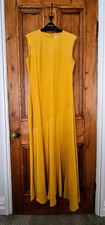 NWT Warehouse Yellow 100% Silk Bias Cut Maxi Formal/Party Dress Size 12