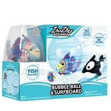Zhu Zhu Starter Set w/ Bubble Ball & Surfboard | Interactive Fish Playset Age 4+