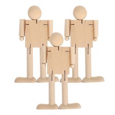  3pcs Wooden Robot Mannequin: Artist Drawing Model - Moveable Mannequin -