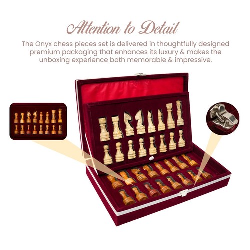 Marble chess pieces set with - set,