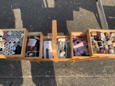 Vintage wooden sewing box