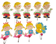 9 x Wooden coat rack for