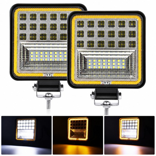 Pair amber drl spot flood - amber-,