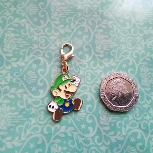 Luigi enamel charm clip - clip, bag