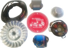 LAMBRETTA 12V ELECTRONIC IGNITION KIT LI, SX, TV NEW K2 STATOR SIL FREE LOOM