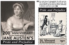 St. Vincent 2013 - Pride and Prejudice Jane Austen - Souvenir Stamp Sheet - MNH