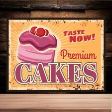 Cakes Metal wall sign gift shop cafe shop bar mocha 20x15cm vintage bakery