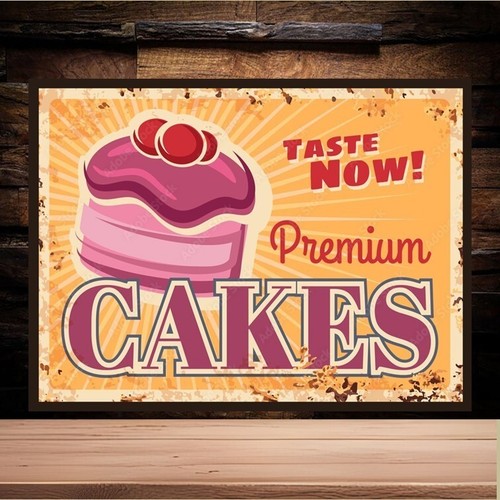 Cakes metal wall sign - cakes,