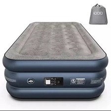 Single Air Bed, Inflatable Bed with Built-in Electric Pump, 3 Mins Quick
