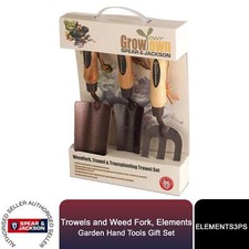 Spear & Jackson Gift Set of Trowels and Weed Fork, Elements Garden Hand Tools