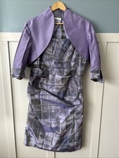 John Charles Mother Of The Bride Dress Suit Size 18 Lilac Print Ruched Silk