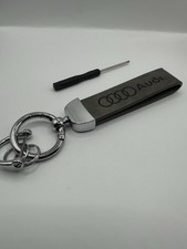 Audi keyring grey leather - keyring,