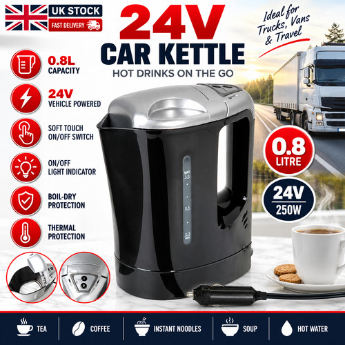 24v portable car kettle - 0.8l,