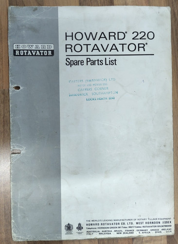 Howard rotavator spare parts - spare,