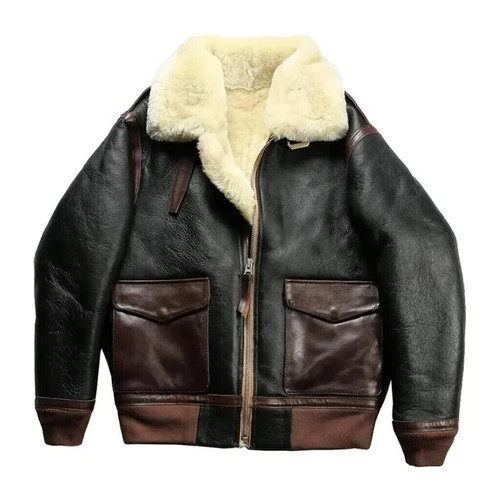 Mens black shearling aviator - mens,