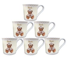 Harrods Coffee Mug Set Of 6 Cream Teddy Fine Bone China Tea Coffee Ideal Gift?