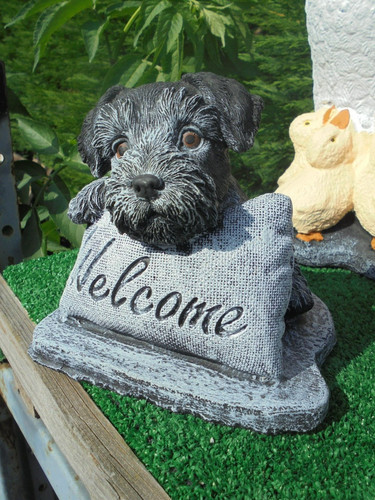 Schnauzer welcome dog stone