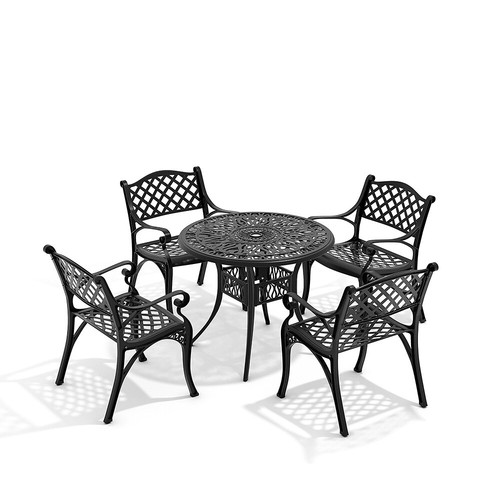 Cast aluminium round dining - cast,