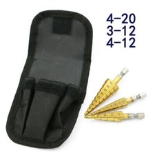 3Pcs Wood Hole Cutter Cone Metal Drill HSS Titanium Coated Step Drill Bit Tools