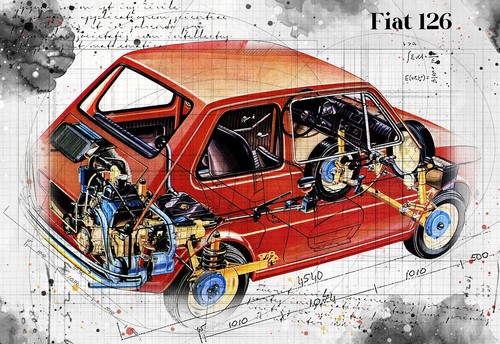 Line tech drawing - tech, fiat