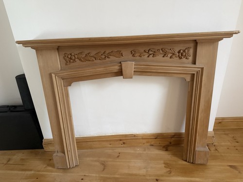 Solid oak carved fireplace - solid,