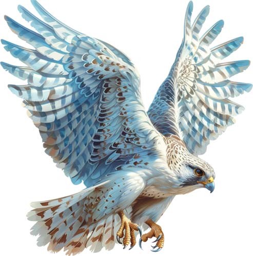 Colourful white falcon bird - white,