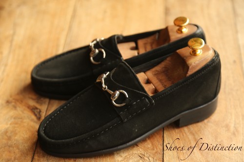 Gucci black suede - silver, bit