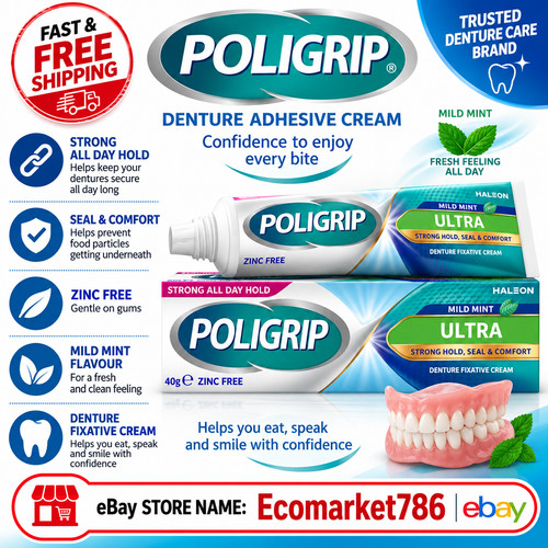 Poligrip denture adhesive - poligrip,
