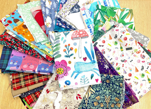 200g mixed fabric scraps - 200g,