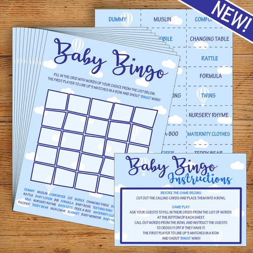 Baby shower bingo blue boy - -, blue/boy-