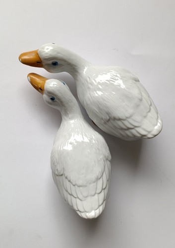 Pair vintage ceramic - ceramic, geese