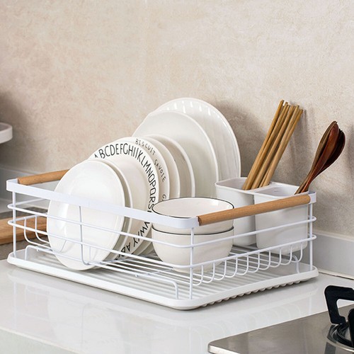 White kitchen dish rack - white,
