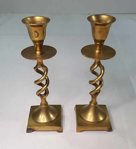 Pair solid brass twisted - of,