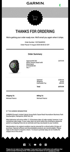New garmin approach s62 - garmin, black