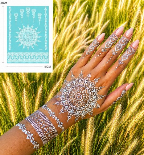 Temporary tattoo white henna - temporary,