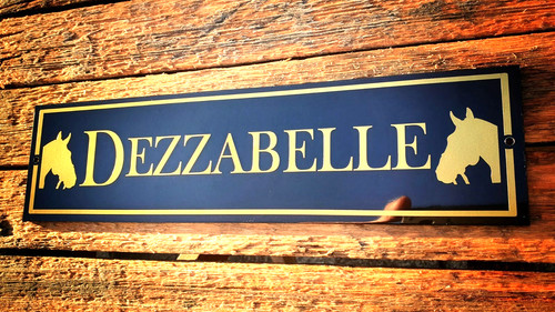 Stable door sign gold and - gold,