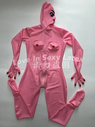 Sexy flesh color latex - flesh, hood
